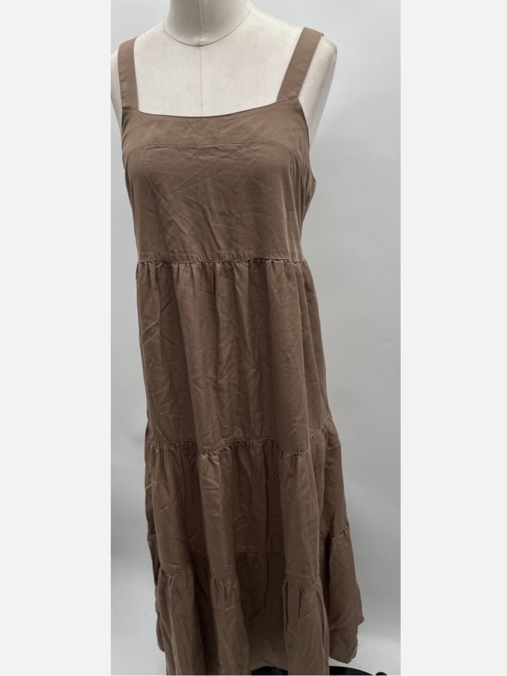 The Drop Women's Britt Tiered Maxi Dress in Mushroom Brown size small - Picture 4 of 6
